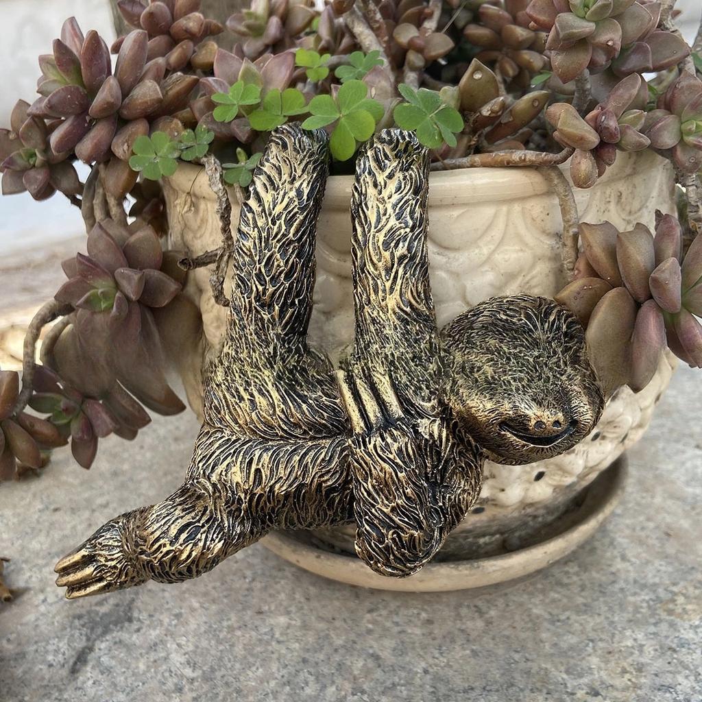 Vintage Bronze Harz Klettertiere Statue Blumentopf und Vase Hugger Miniatur Feengarten Dekoration Harzkunst Handwerk Dekorationen