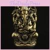 Lord Ganesa Buddha Figurine Brass Sculpture For Meditation