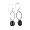 Black Tourmaline Gemstone 925 Sterling Silver Handmade Jewelry Hook Earrings 2" EE-87-25