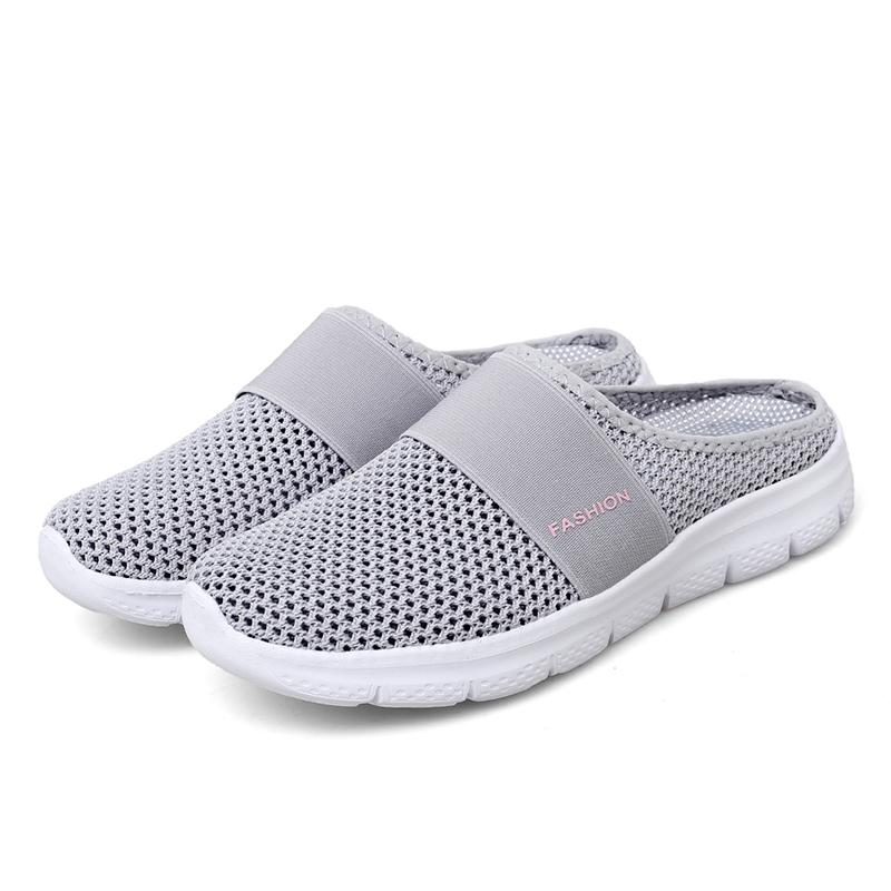 Women Slippers Casual Sandals  Backless Sneakers Summer Slip on Black Lightweight Orthopedic Shoes Large Size