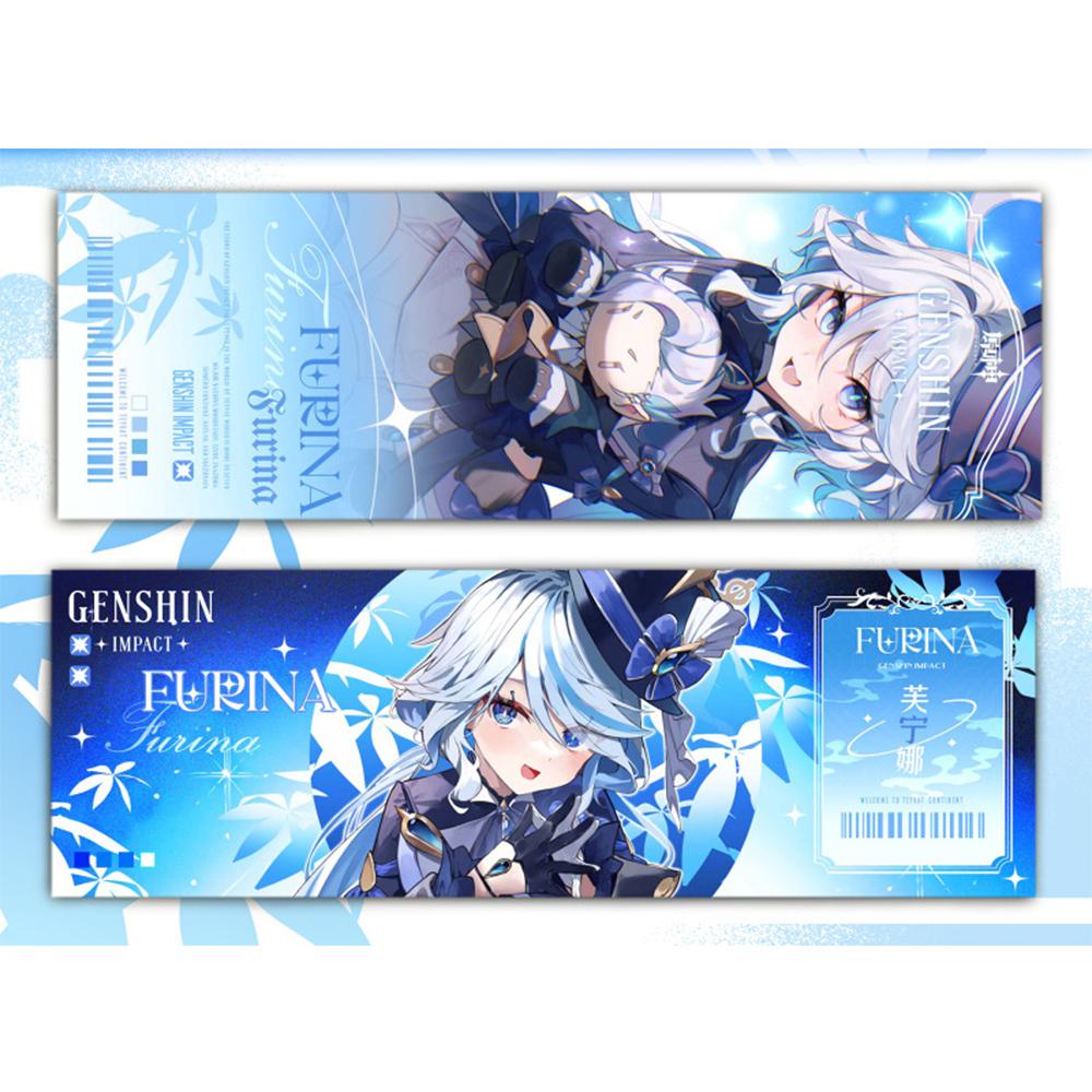 Genshin Impact Collection Karty Hry Záložka Furina Neuvillette Wriothesley Laser Oboustranná vstupenka Anime Tarotová karta Dárek