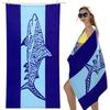 Ozean Delfin Druck Strandtuch Blaue Streifen Maritime Themen Schnelltrocknend Sandfrei Leichtes Handtuch für Strand Pool Reisen