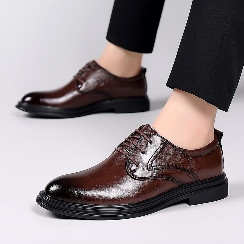 New Men's Dress Shoes Comfortable Business Formal Leather Office Shoes British Style Groom Wedding Shoes for Men Oxford Lace Up