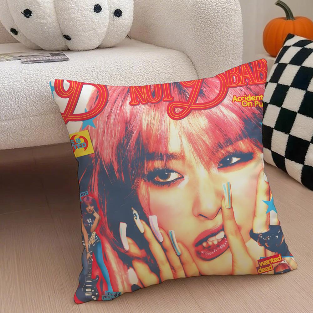 singer charismatic SSeulgi KKang Seulgi Cushion Cover Throw Pillow Cover Hidden Button Durable Polyester Chair Cushion