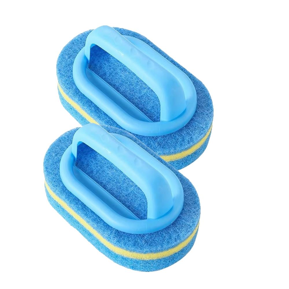 Cleaning Brush with Handle Kitchen Sponge Wipe Thickening Bathroom Tile Cleaning Sponge Household Stain Removal Clean Tools