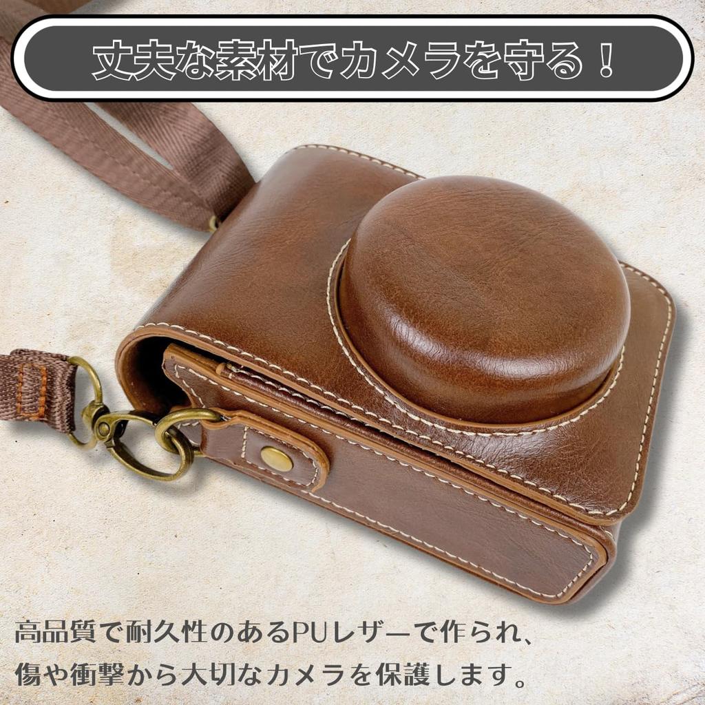 elfoLiz Camera Case for Sony VLOGCAM Retro Leather Camera with Shoulder Strap ZV-1 / ZV-1F / ZV-1II, Case, Bag, Lightweight, Stylish, Shock-Absorbent,