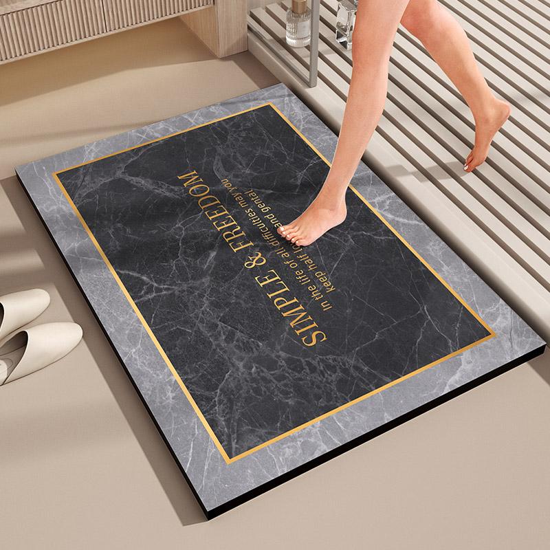 Super Absorbent Bathroom Bath Mats Non-Slip Foot Mat Quick Dry Shower Floor Carpet Toilet Rug Doormat Washable