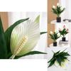 Silk Plant Spathiphyllum Artificial Flower Decor For Home Office Gift