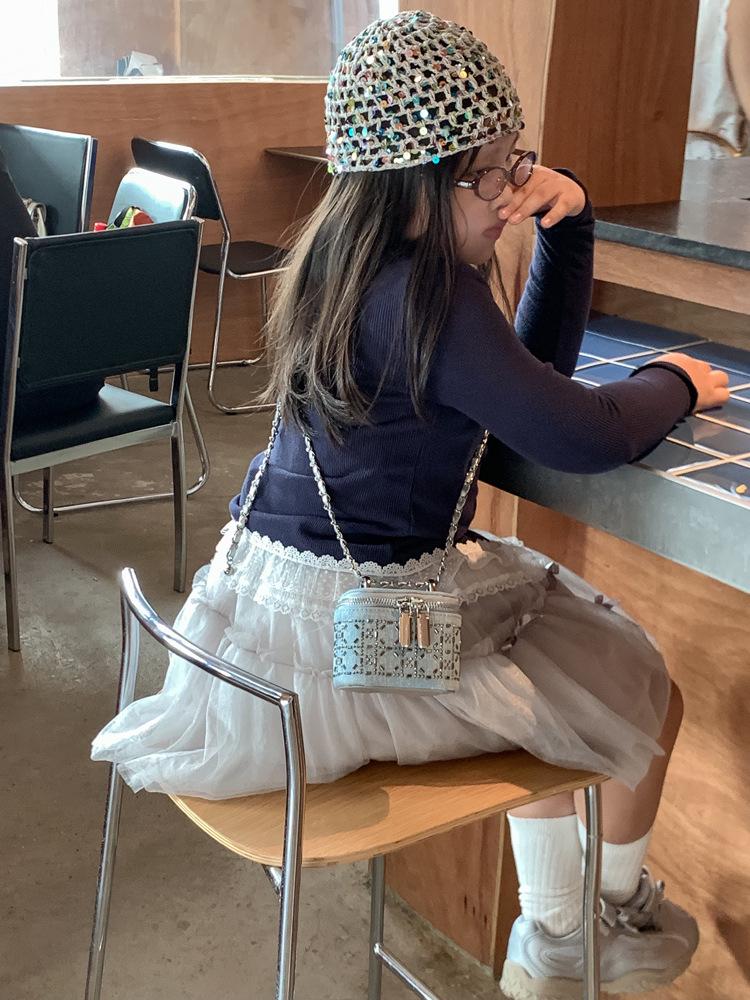 Mini-Umhängetasche im Denim-Stil für Kinder & Frauen – Trendige Schultertasche mit Strass-Akzenten