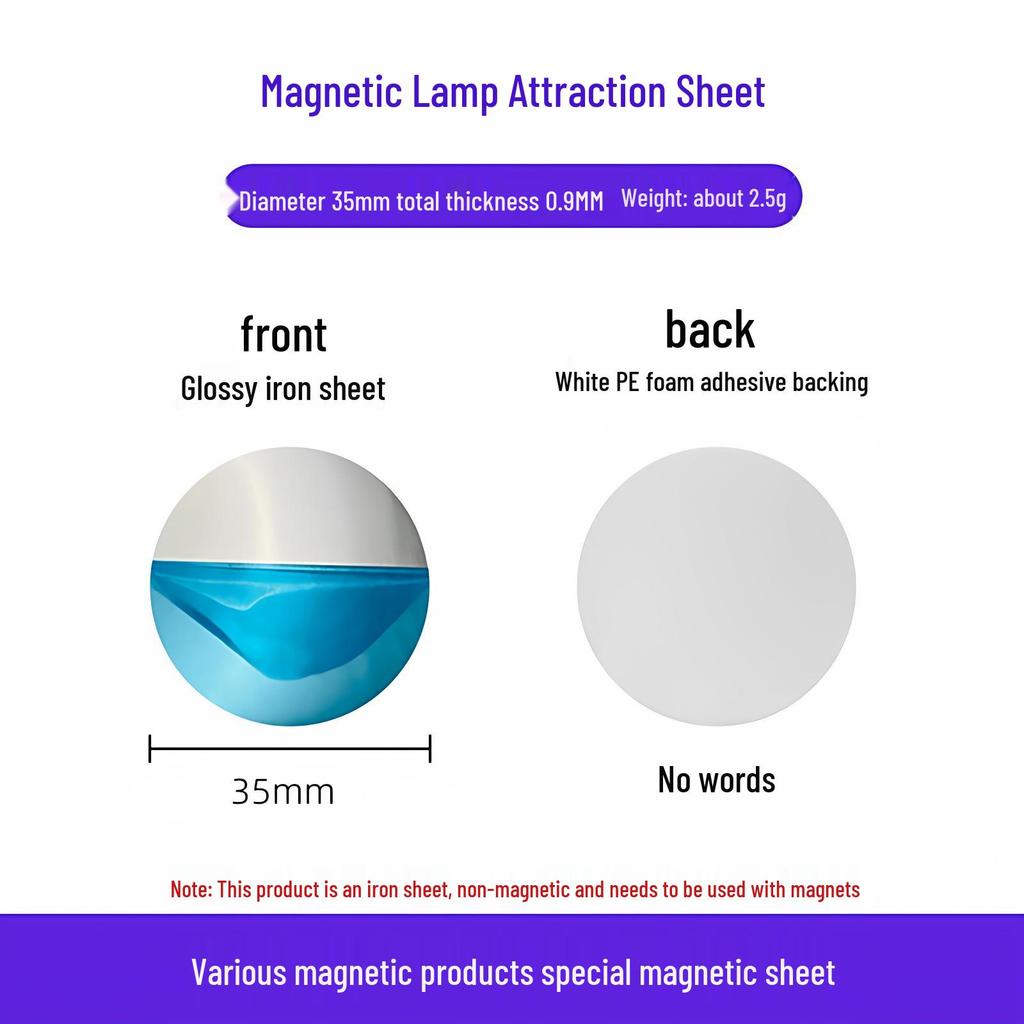 30mm Round Iron Sheet Magnet for Night Light Bracket and Smart Sensor Light Attachment
