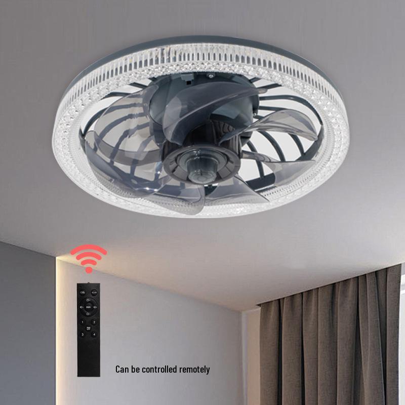 Remote-Controlled Ceiling Fan Light with E27 Socket for Bedroom and Corridor