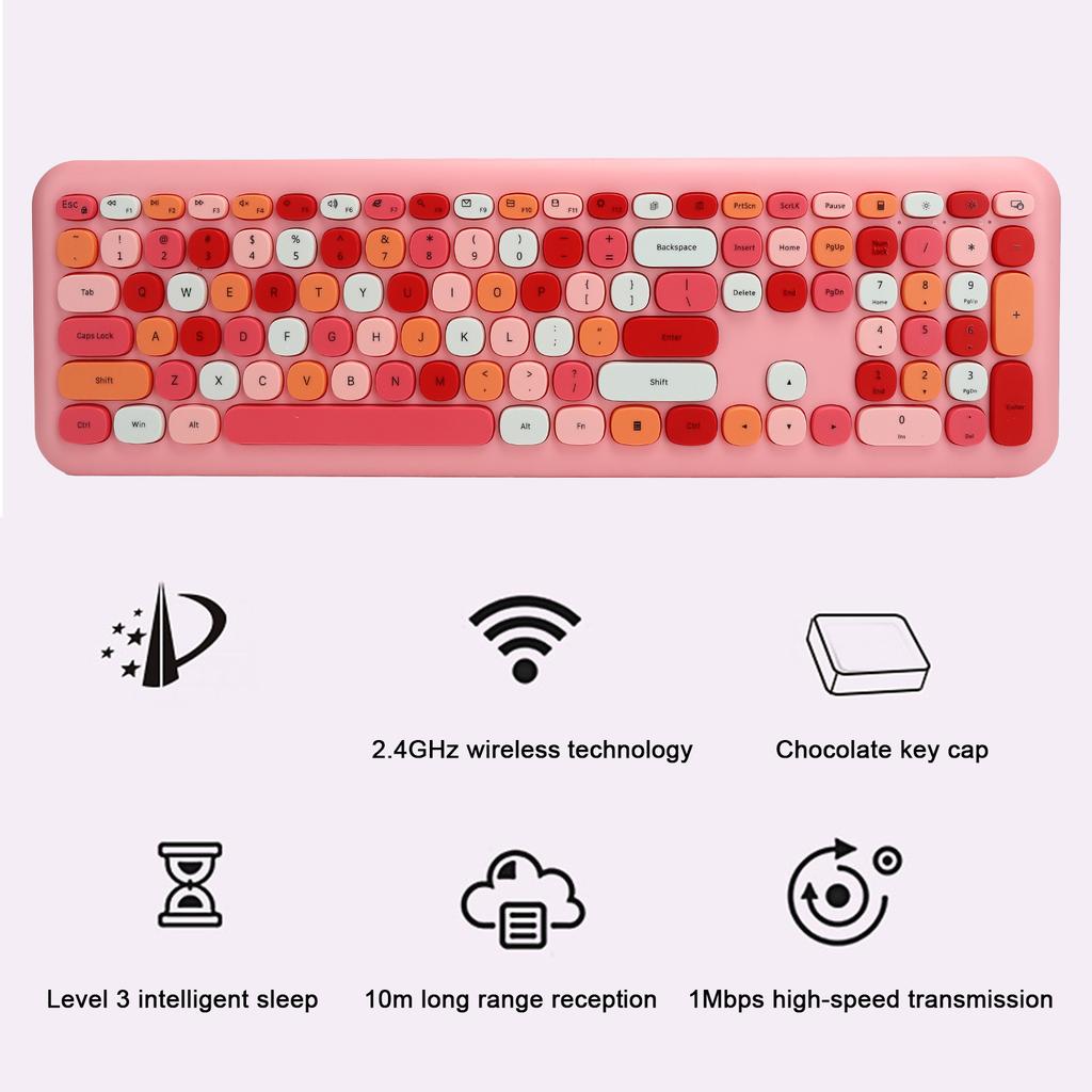 Wireless Keyboard Mouse Set 2.4G Wireless 110 Keys Keyboard Mouse Computer Accessory