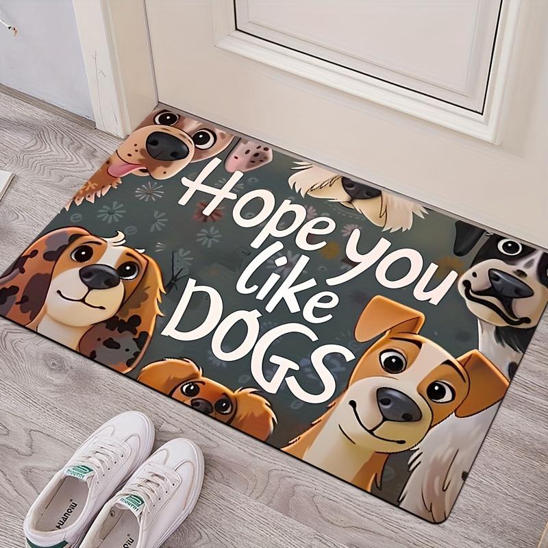 Cute Dog Print Carpet, Entrance Door Carpet, Bathroom Anti-Slip Carpet, Home Decoration Welcome Carpet