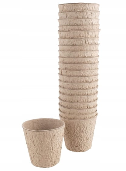 Set of 20 round seedling pots 8cm Biodegradable and natural