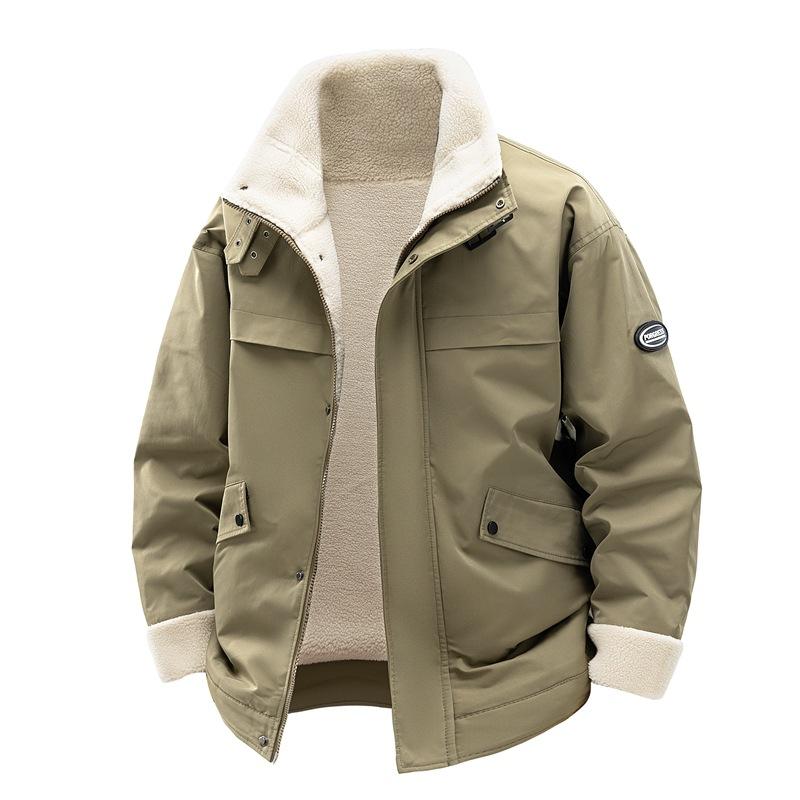 New Winter Cotton-padded Clothes Men's Thickened Lamb Wool Cotton-padded Clothes Couple Casual Warm Jackets Trendy Tooling Cotton-padded Jackets for