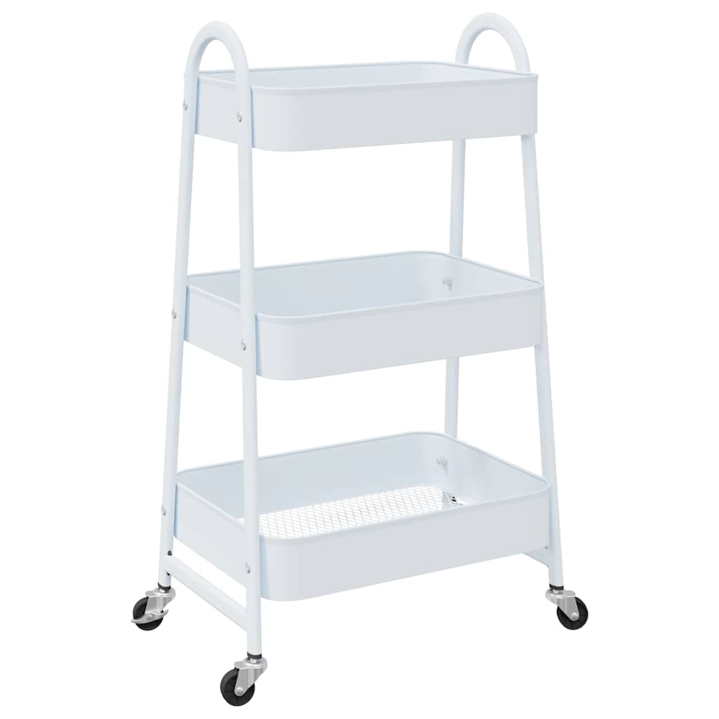 3 Tier Storage Trolley White 42 X 41.5 X 77 Cm Steel