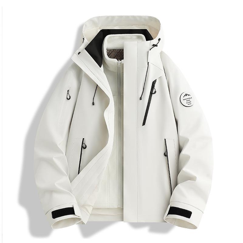 Autumn and winter new autumn and winter outdoor thickened windproof waterproof high quality jacket men and women warm three-in-one group buying