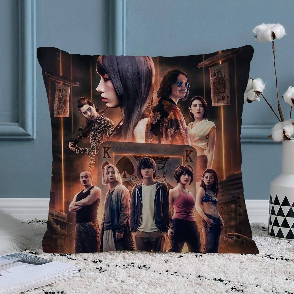 Hot TV Alice In Borderland Pillow Cover for Bedroom Room and Living Room Sofa Decorative Cushion Cover