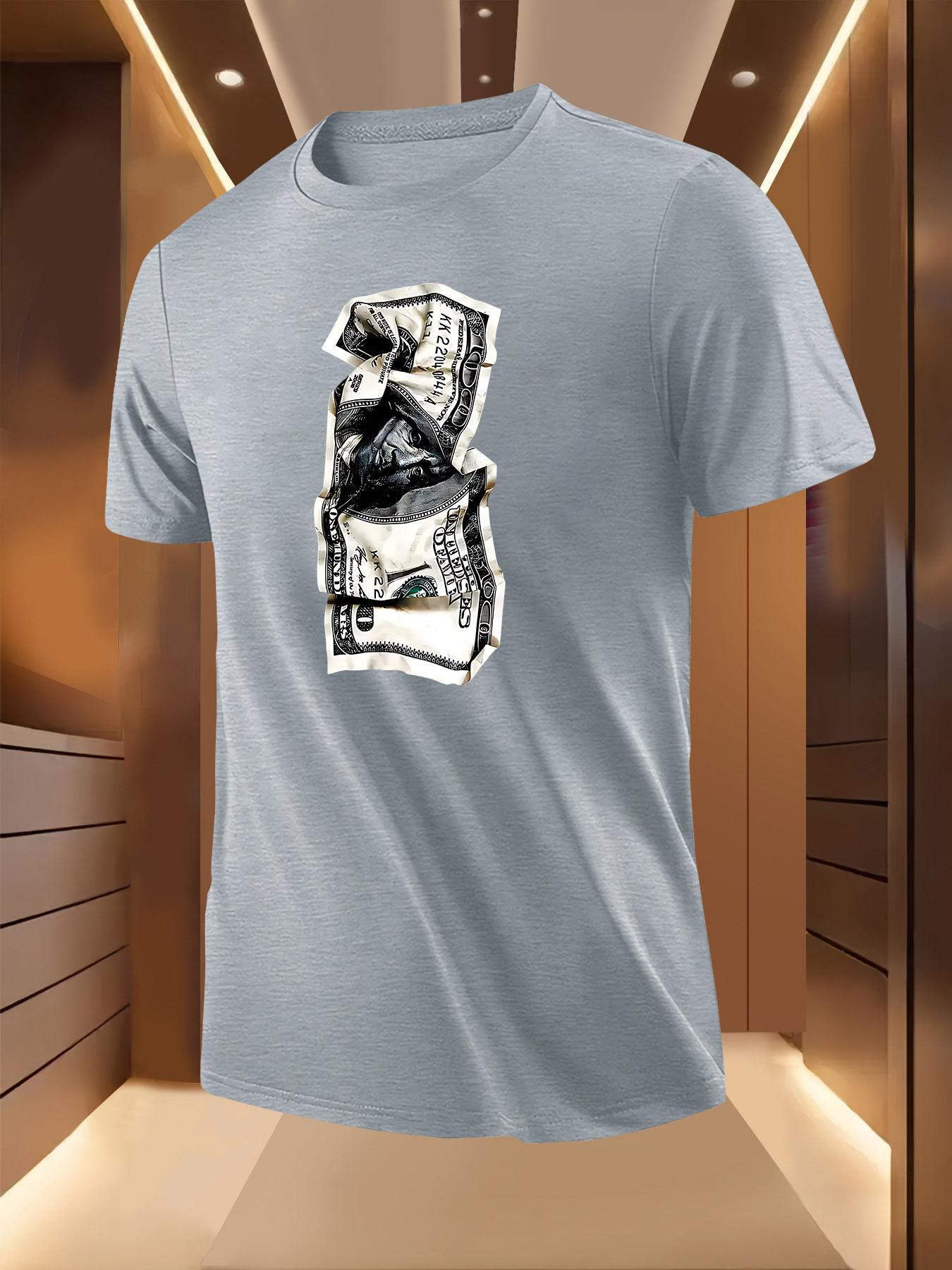 Dollar Bill Portrait Print Tshirt - Breathable Lightweigh... L