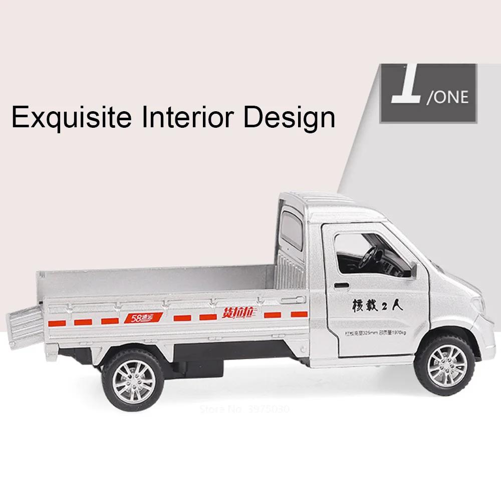 1/32 WULING Van Cars Models Alloy Diecast Toy with Light Sound Pull Back Vehicles Doors Opened Loading Cargo Truck Toys for Kids