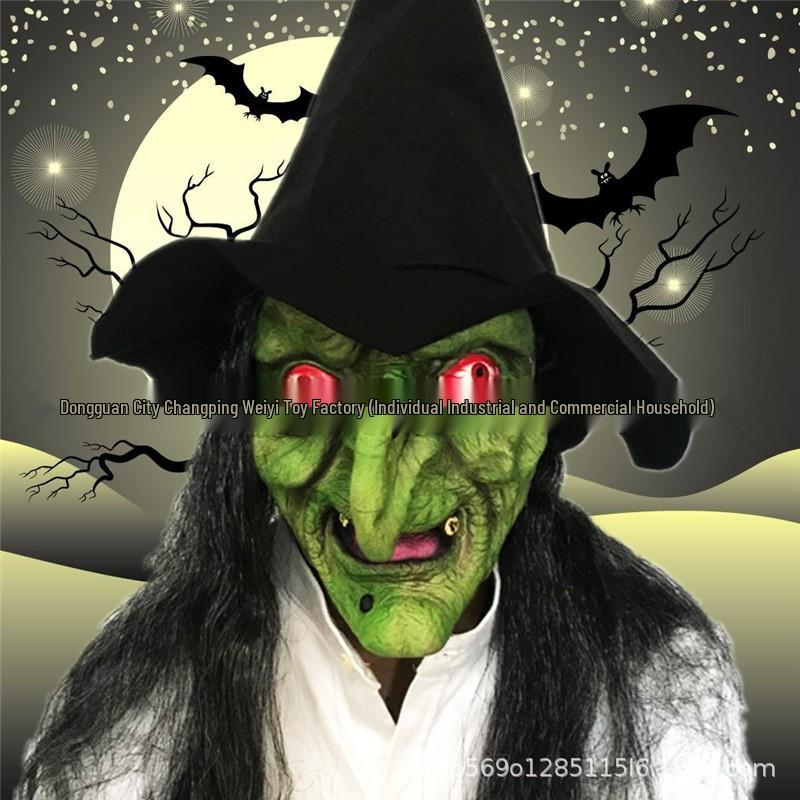 Halloween Gruselige Hexe Haarmaske für Spukhaus & Escape Room Kostüme