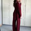 2025 Autumn/Winter High Neck Cozy Scarf-Top Sweater and Long Pants Set