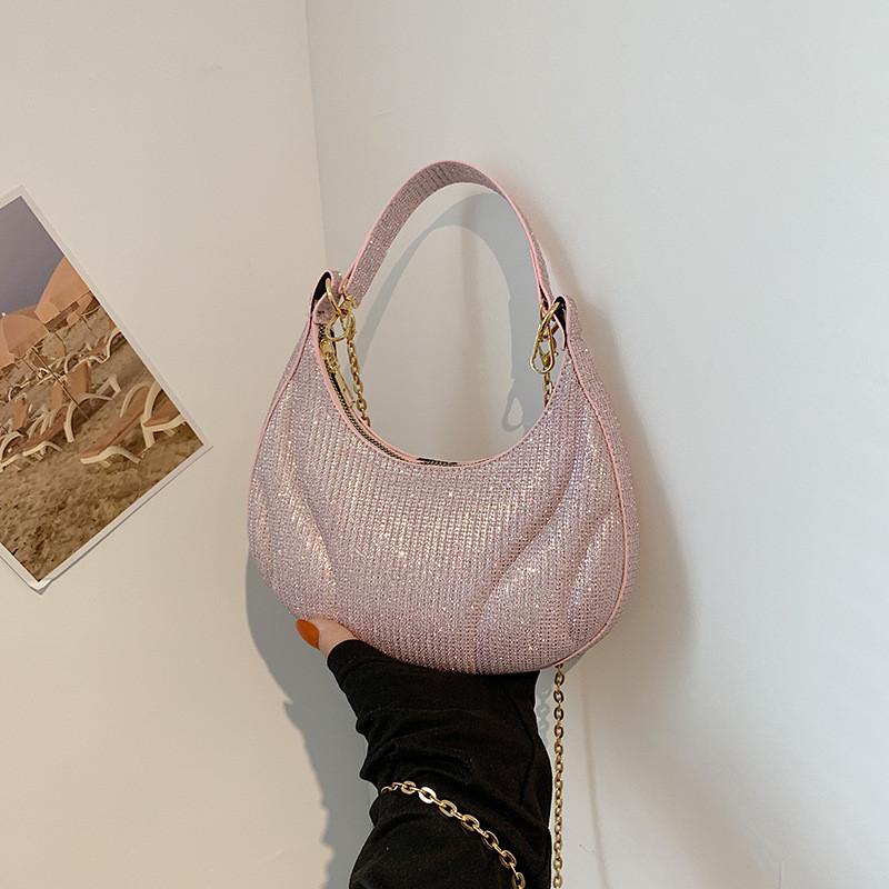 Stylish Crescent Shoulder Bag For Women 2024 Trendy Fashionable Pu Handbag With Zipper