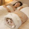 with Ears Cat Cave Bed Plush Cat Nest Mat Cute Cat Sleeping Bag  Pet Supplies