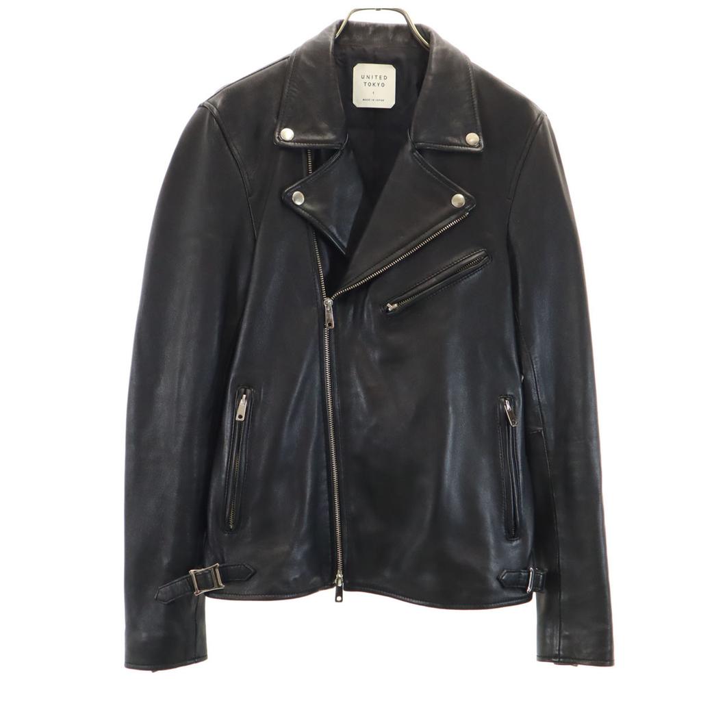 UNITED TOKYO Sheepskin Leather Double riders jacket 1 black Men's Used