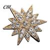 Decorative Lapel Pin 1/2Pcs Double-Layered Eight-Pointed Star with Rhinestones, Thickened Alloy Collar Safety Buckle for Suits Shirts Wedding