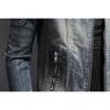 High End Men's Denim Jacket Casual Retro Big Size Stand Collar Zipper Biker Motorcycle Coat