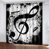 Music Notes Piano Blackout Window Curtain for Bedroom Living Room Bathroom Kicthen Door Hall Home Hook High Shading New Pattern