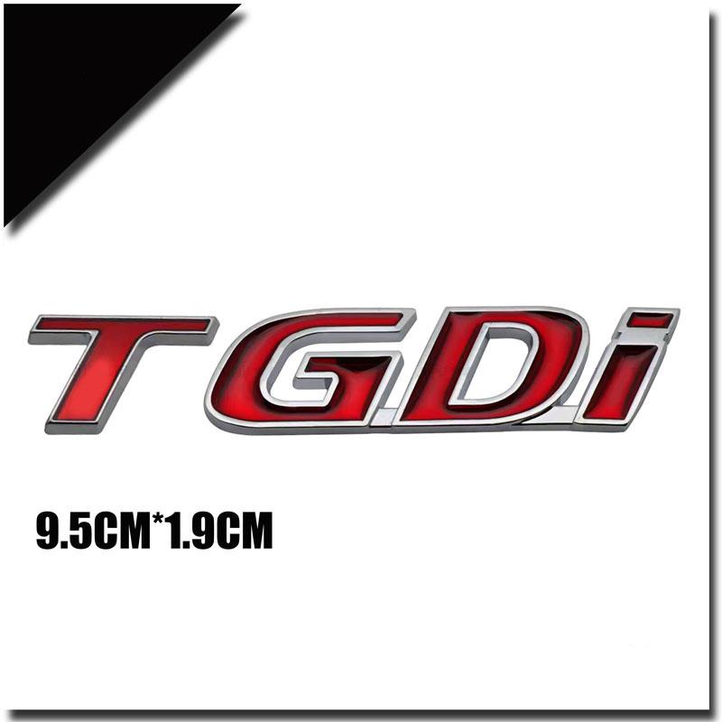 

3D металлическая наклейка на автомобиль T GDI эмблема логотип задний значок автомобиля аксессуары для Sonata Tucson Lafesta Elantra DLX DCT Custo TGDI серебряный/красный