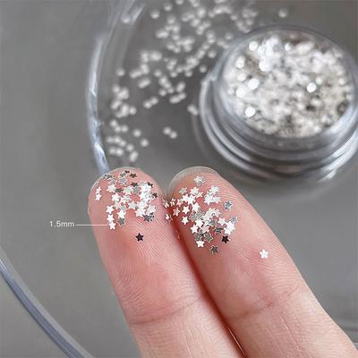1 Box 3D Shiny Star Nail Art Sequins Star Glitter Sequins Flakes Diy Manicure Ornaments Nail Supplies