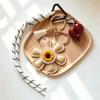 Tassle & Flower Leather Bag Charm Keychain Braided Cord Tassel Cute Accessory For Women Bags & Keys Pendant Gift