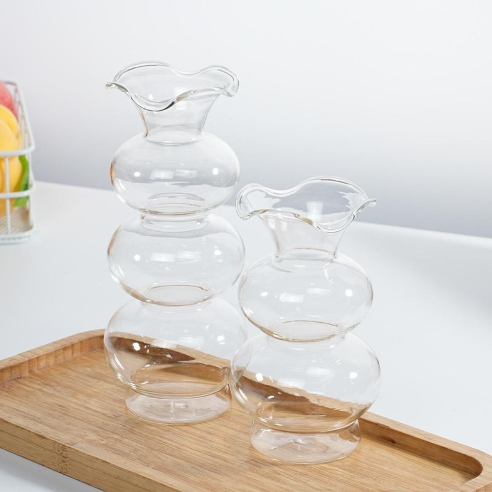Creative Glass Vase Premium Ball Shaped Bubble Vase Living Room Decoration Rose Lily Glass Vase Home Desktop Flower Bottle Decor
