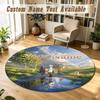 Frieren Beyond Journey's End Personalized Round Rug Support Custom Name, Soft Home Decor Mat