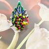 Chinese Style Adjustable Blue Enamel Peacock Ring for Couples