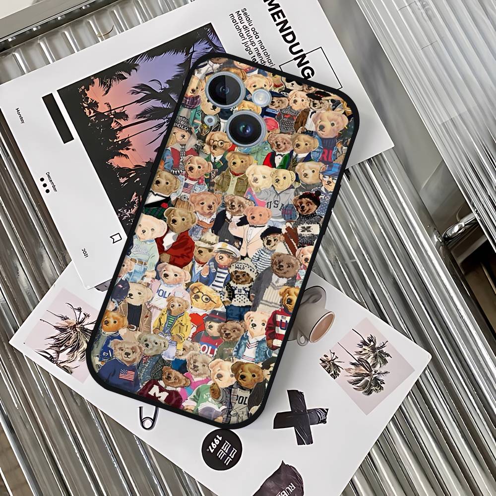 Cartoon Bear P-Polo-S Phone Case Phone Case That Fits IPhone 16, 15, 11, 13, 14 Pro Max, Plus, X, Xr, Xs Max, 12 Mini