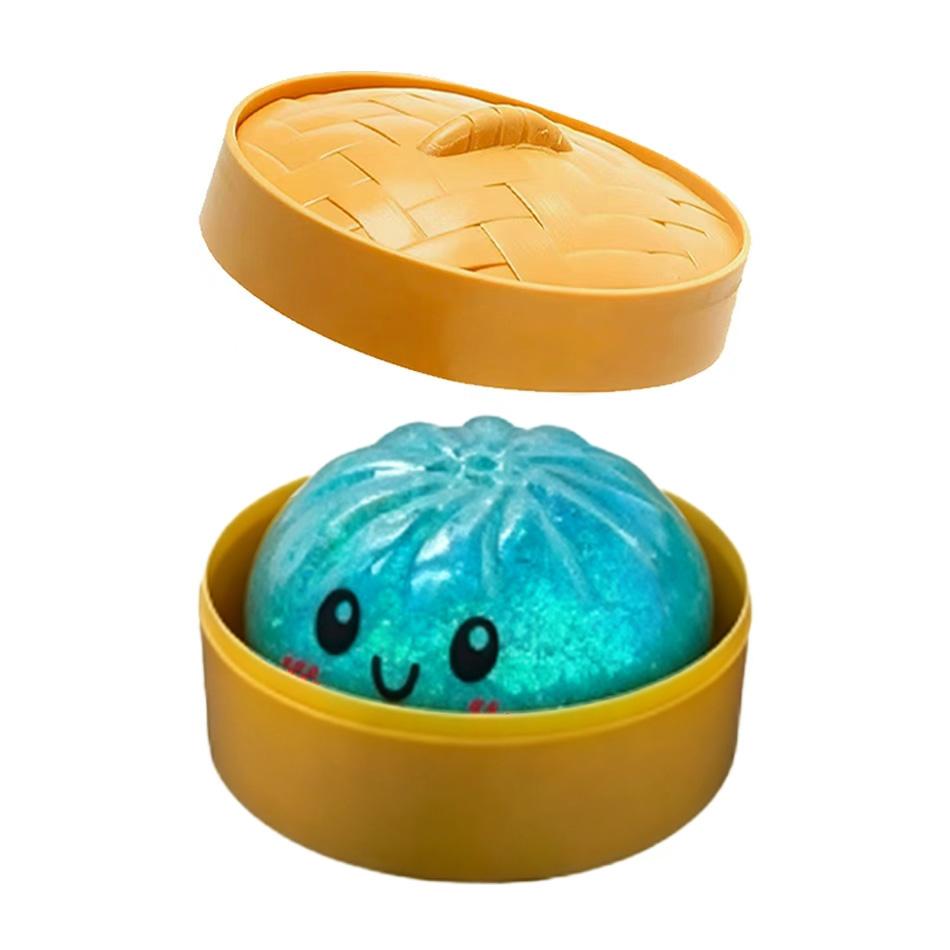 Nuovi 1-12 pezzi Glitter Dumpling Glitter Dumpling Squishy con Scatola Gnocchi Giocattolo Sensoriale da Spremere per il Sollievo dallo Stress