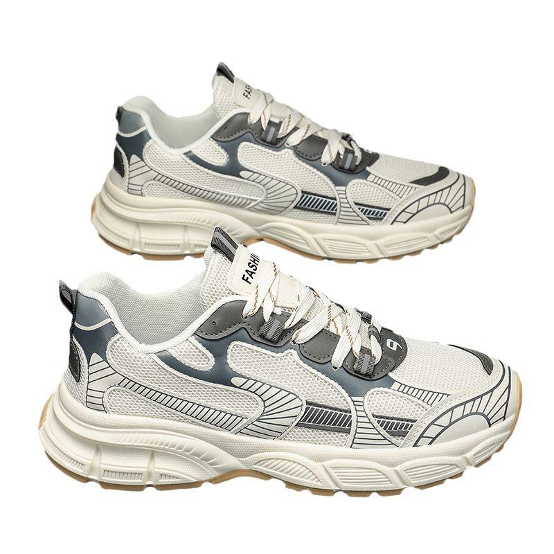 Summer Men's Shoes Breathable Mesh Sports Shoes Men's Trend Versatile Thick-soled Non-slip Casual Running Shoes