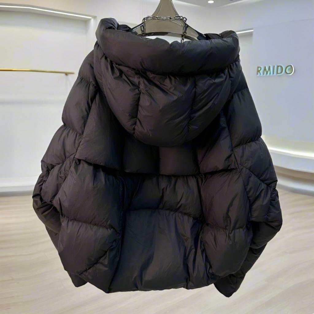 Off-white Short Hooded Padded Jacket Women's Winter Padded Jacket Bread Jacket Warm Padded Jacket