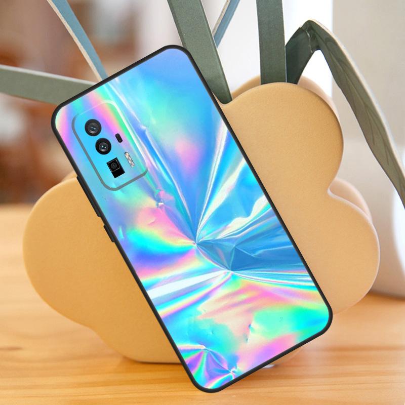 Rainbow Holographic Iridescence Case For POCO F6 Pro X6 X5 X3 F3 F5 M6 M5s Xiaomi 13T Pro 11T 12T 12 13 Lite 14 Ultra Cover