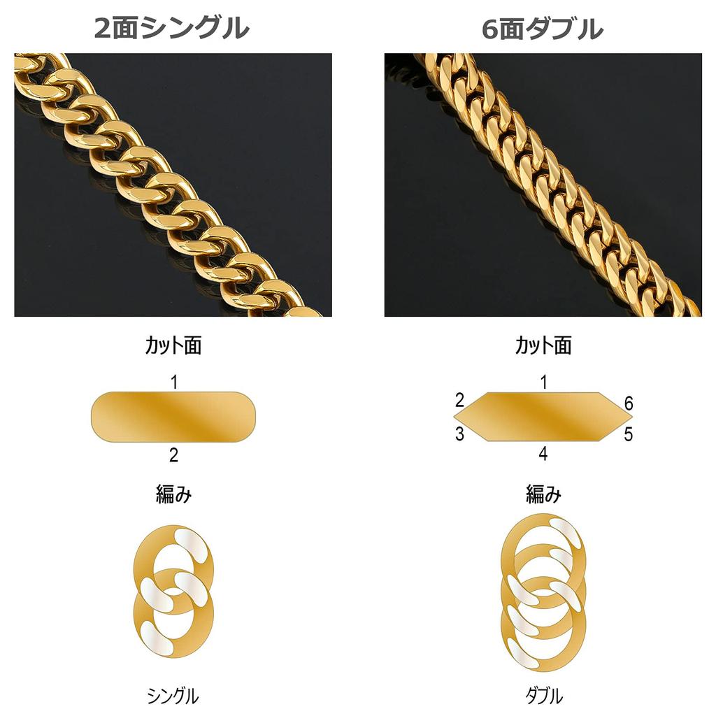 Naszyjnik Kihei 6-stronny podwójny naszyjnik szerokość 6mm stal nierdzewna kubański łańcuch K18 pozłacany łańcuszek Kihei Sześciostronny krój choker hip hop raper tancerz B