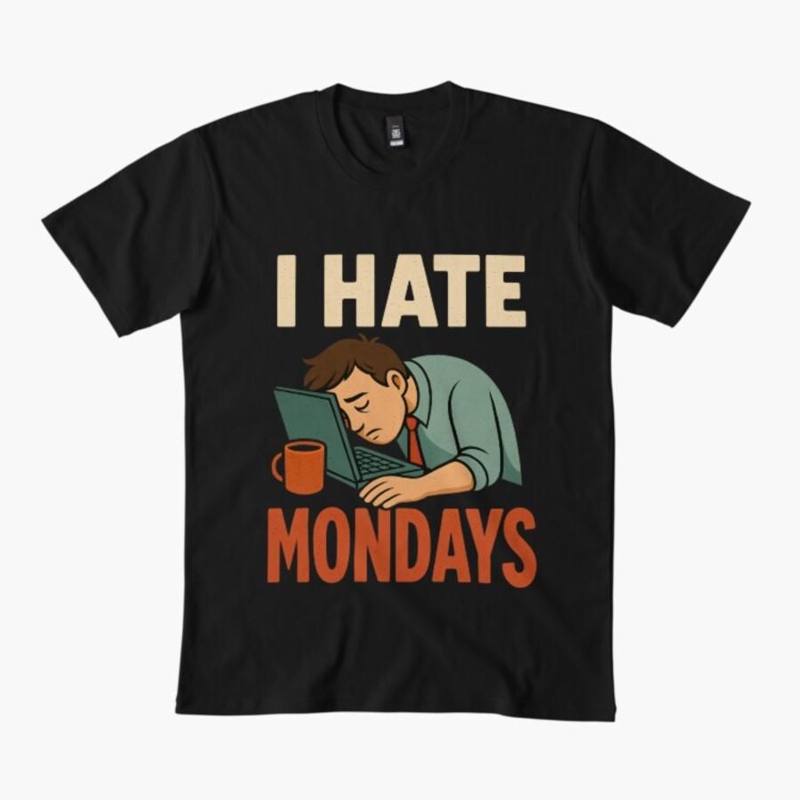 Monday fatigue in the office – Retro Burnout T-shirt For Men Women 100% Cotton T Shirts Short Sleeve Tops 1114-2