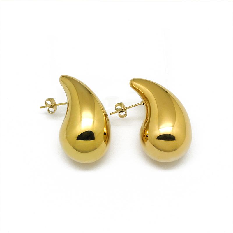 Golden Water Drop Earrings Niche High-end Design Earrings Unique Temperament Earrings