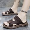 Fashion Summer Outdoor Sandals for Men Casual Sport Slippers PU Leather Non-slip Breathable Roman Shoes Beach Flip-Flop Garden Shoes