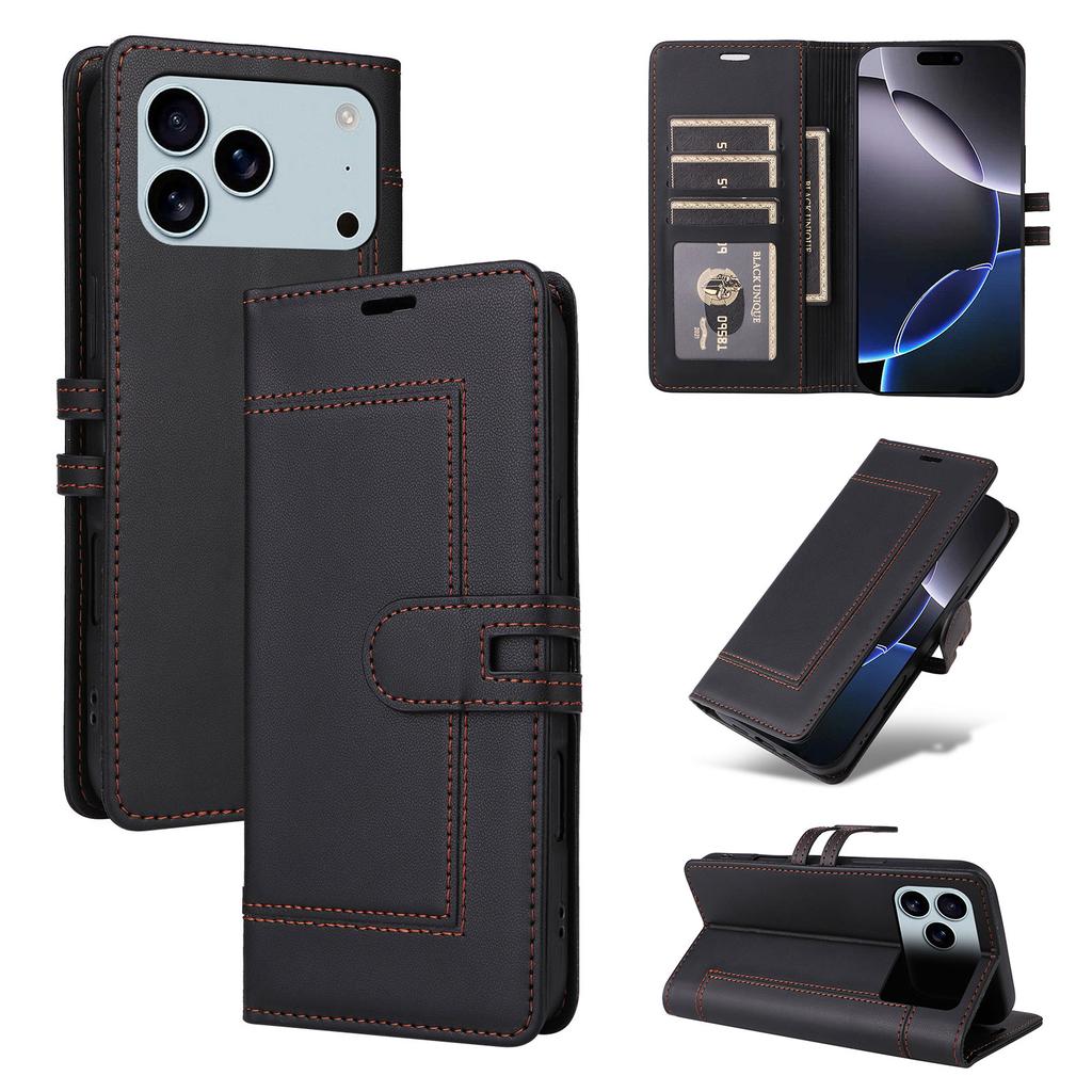 Luxury Magnetic Leather Card Solt Phone Case for iPhone 17 Pro Max 16 Plus 15 14 13 12 11 Shockproof Kickstand Book Pocket Cover