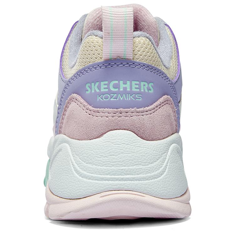 Skechers Windy Plush Boots Adjustable Comfortable Fleece Mid-Top Casual Shoes Kids boots White Purple Green 302528L-NTMT