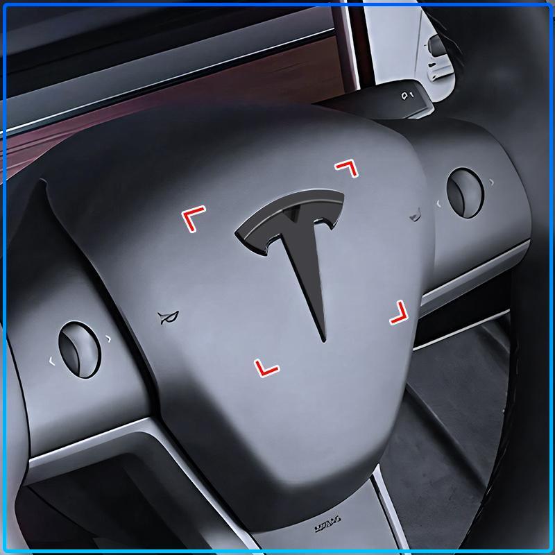 1Pcs Car Steering Wheel Decoration Sticker Badge Auto Styling For Tesla Model 3 2022 Y X S Cc3 Cybertruck 2021 Y Juguete Roadster Coil 4